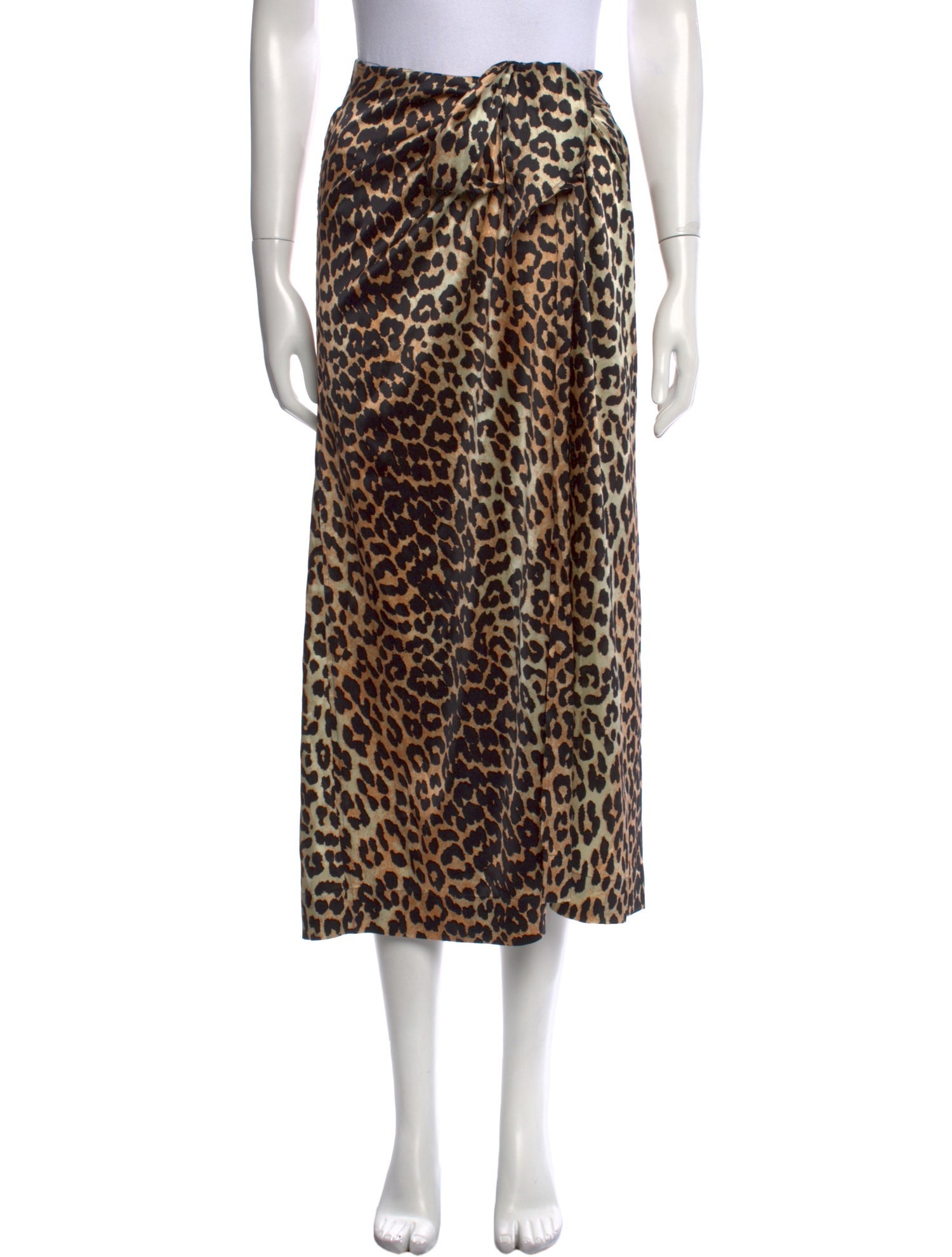 Ganni Silk Midi Length Skirt