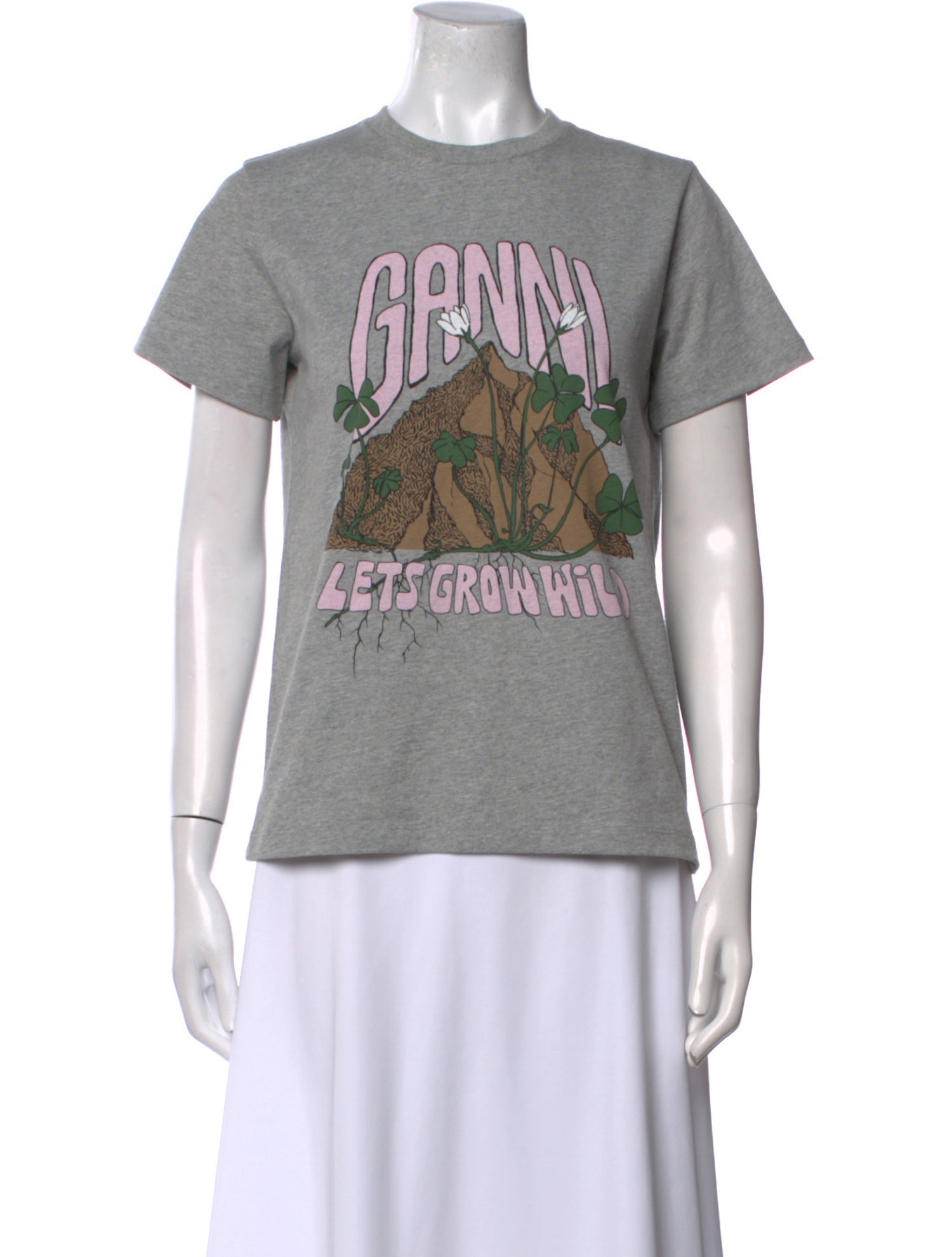 Ganni Graphic Print Crew Neck T-Shirt