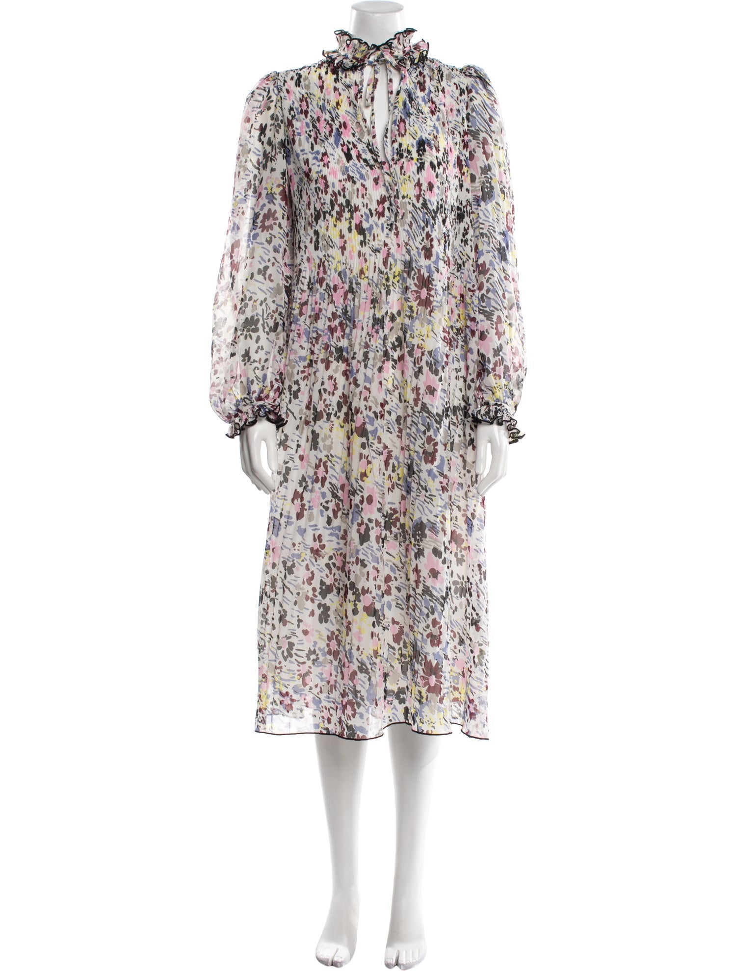 Ganni Floral Print Midi Length Dress