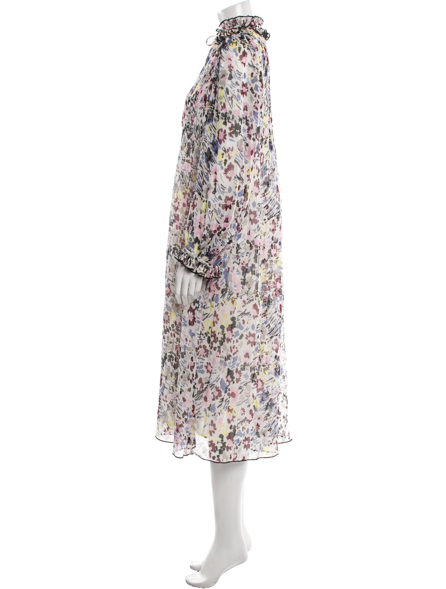 Ganni Floral Print Midi Length Dress