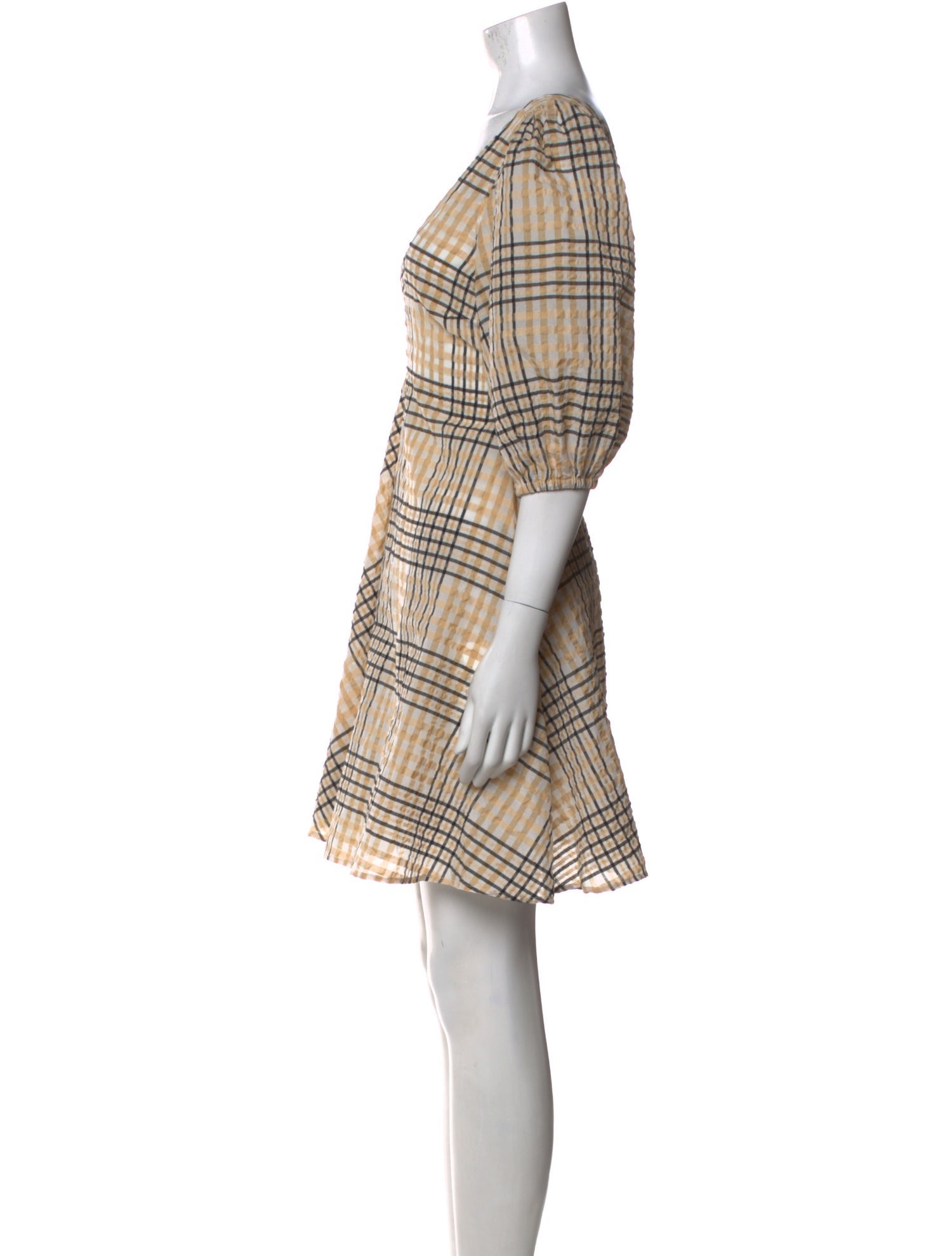 Ganni Plaid Print Mini Dress