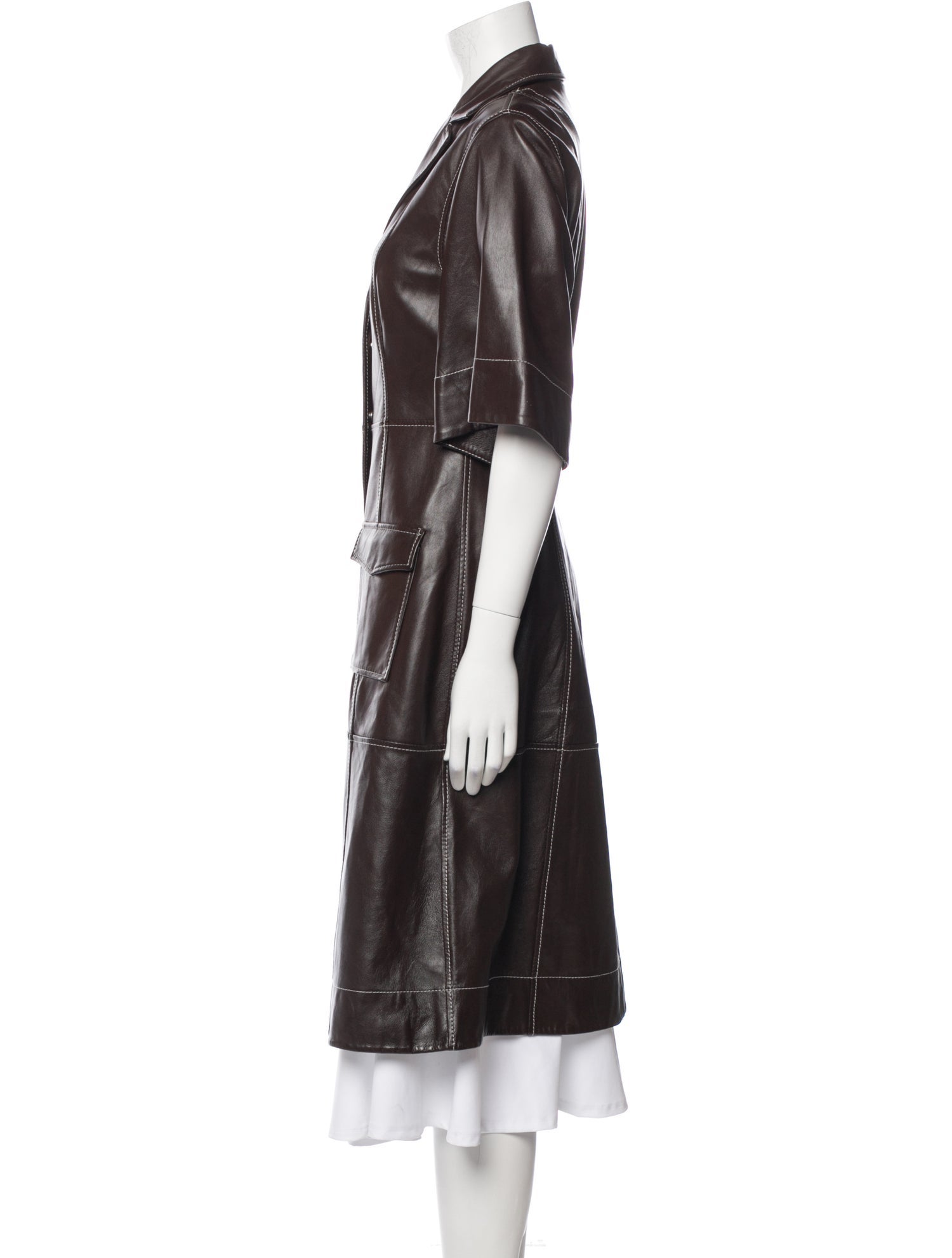 Ganni Leather Trench Coat w/ Tags