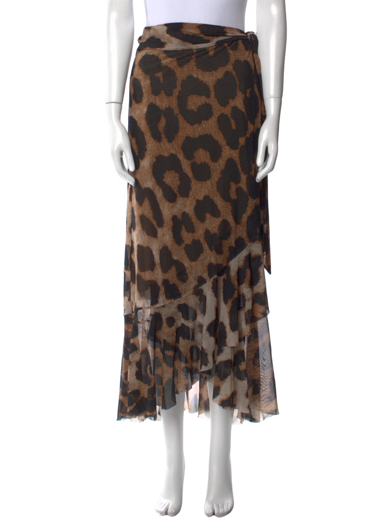 Ganni Animal Print Midi Length Skirt