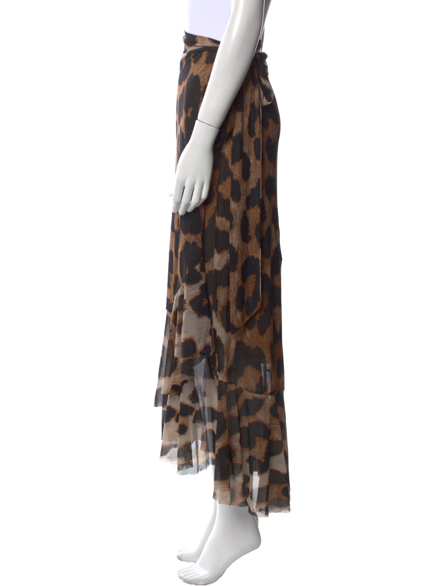 Ganni Animal Print Midi Length Skirt
