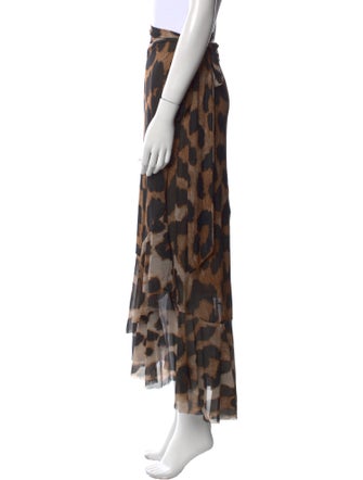 Ganni Animal Print Midi Length Skirt