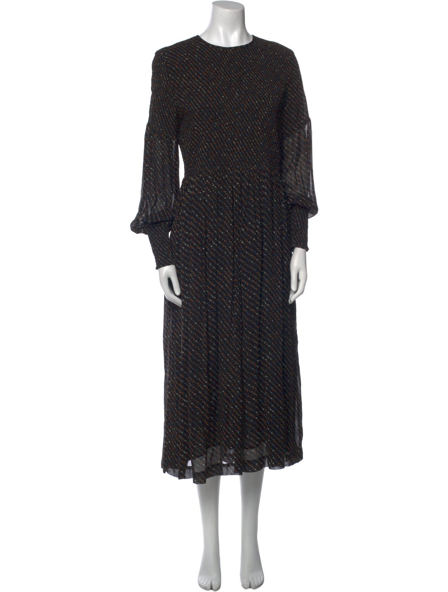 Ganni Striped Long Dress