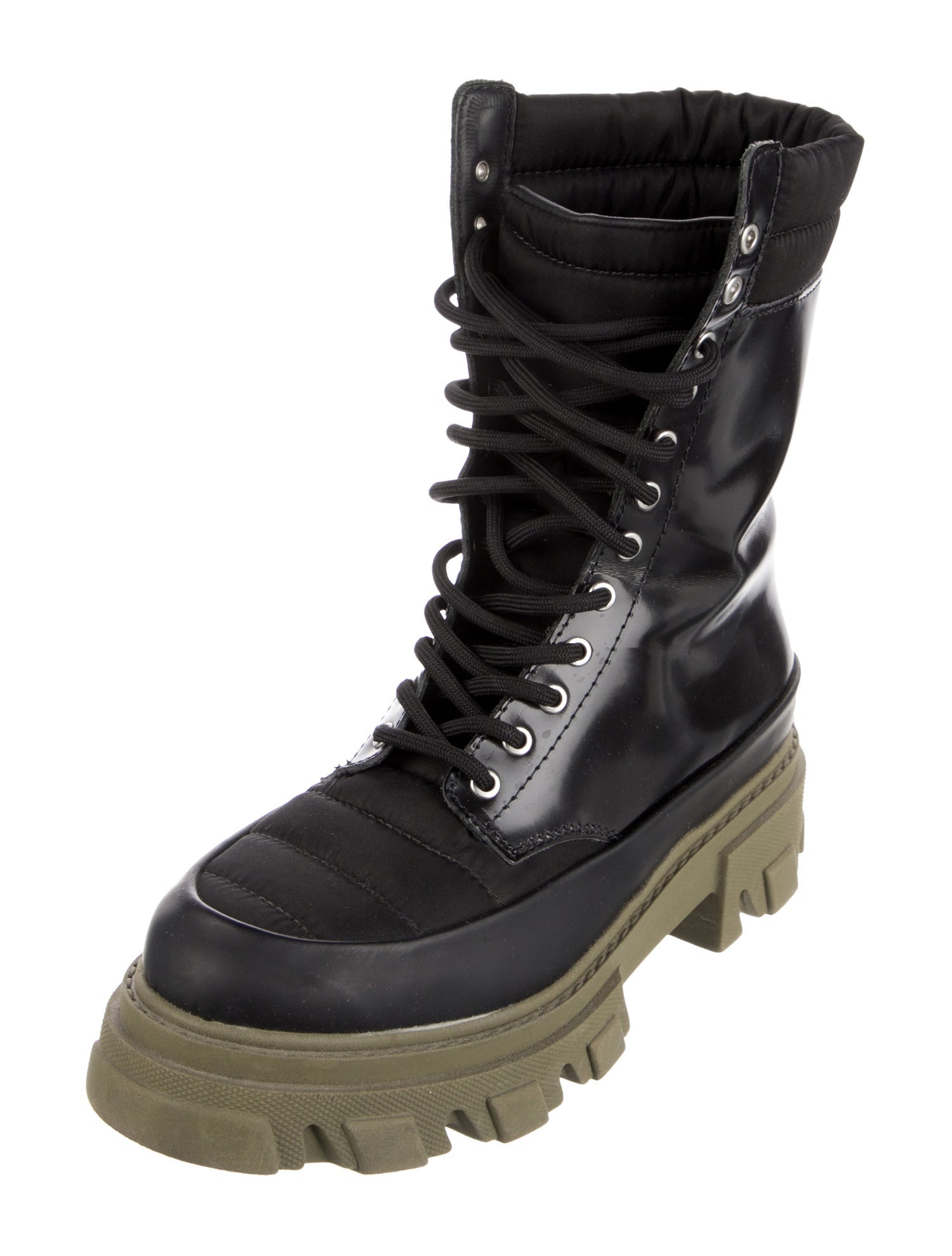 Ganni Leather Combat Boots