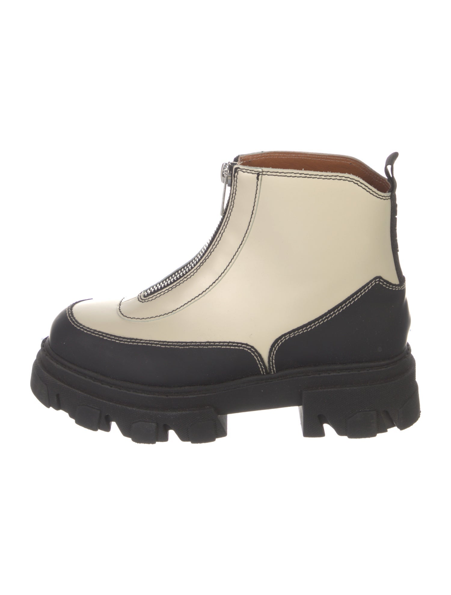 Ganni Leather Combat Boots