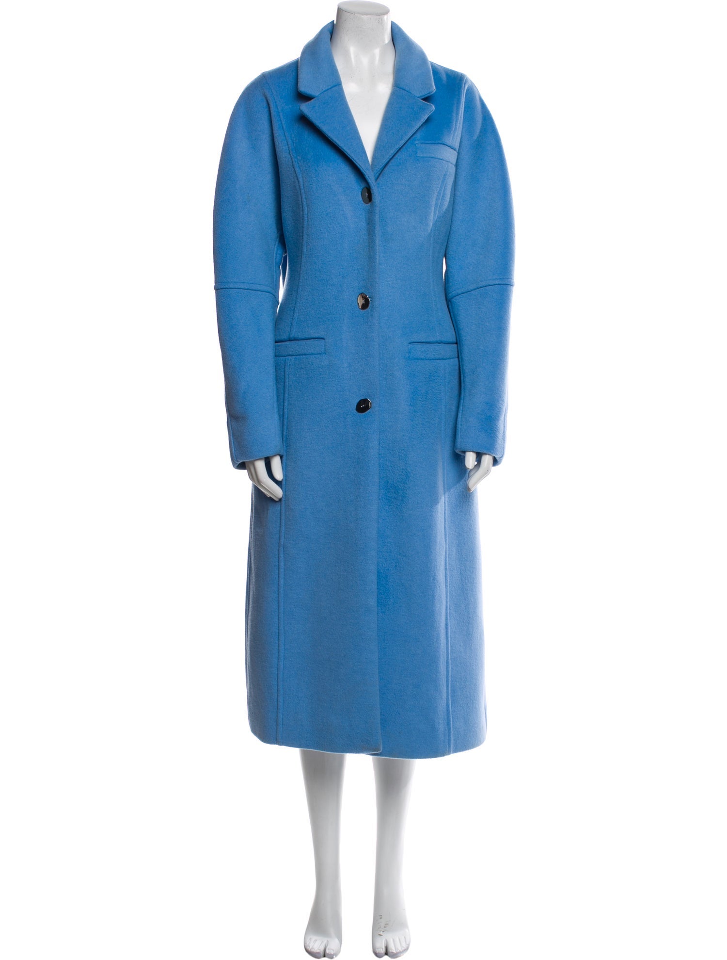 Ganni Wool Faux Fur Coat