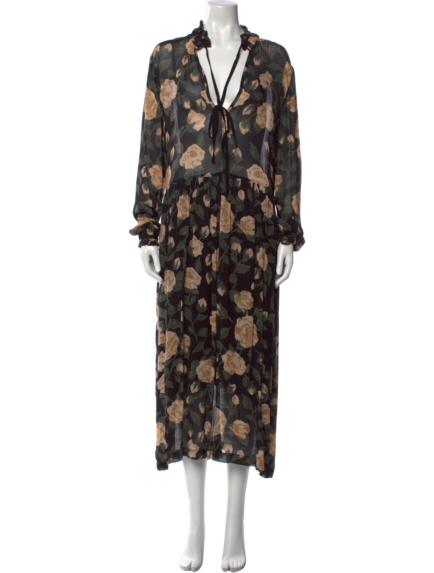 Ganni Floral Print Long Dress