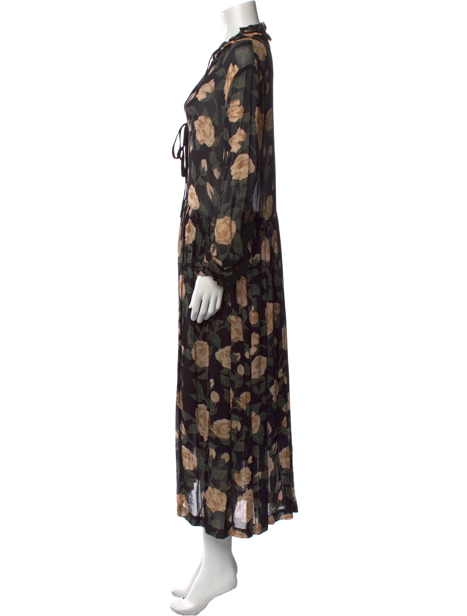 Ganni Floral Print Long Dress