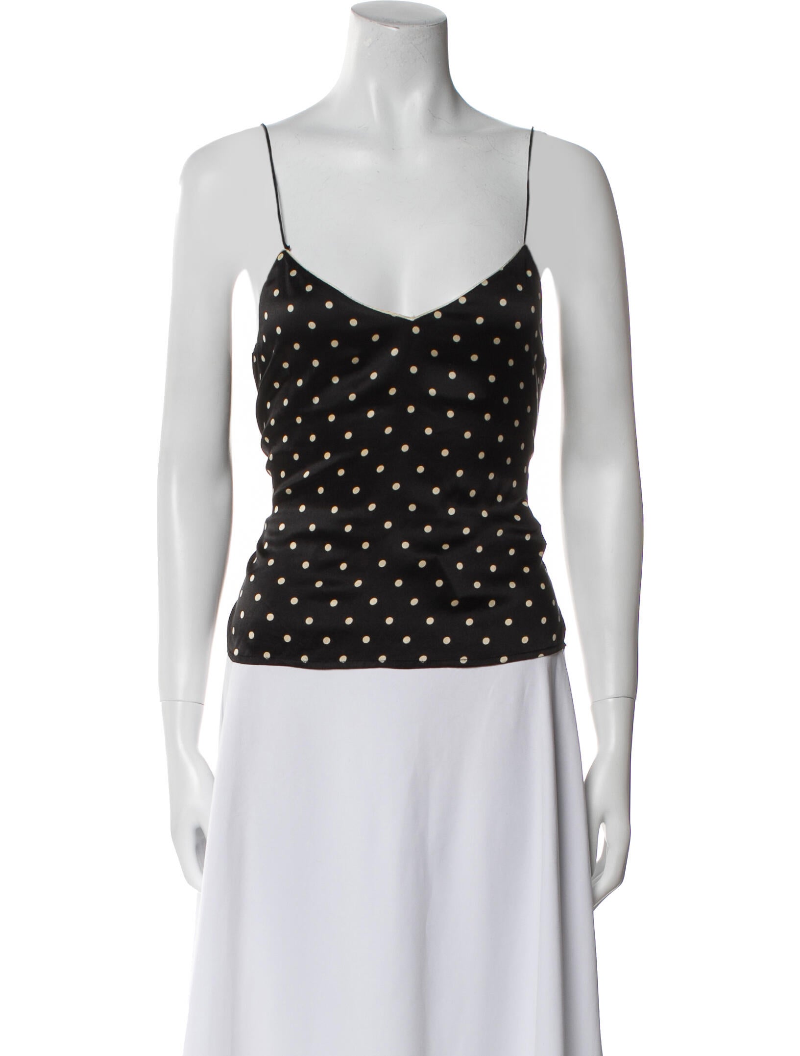 Ganni Silk Polka Dot Print Top