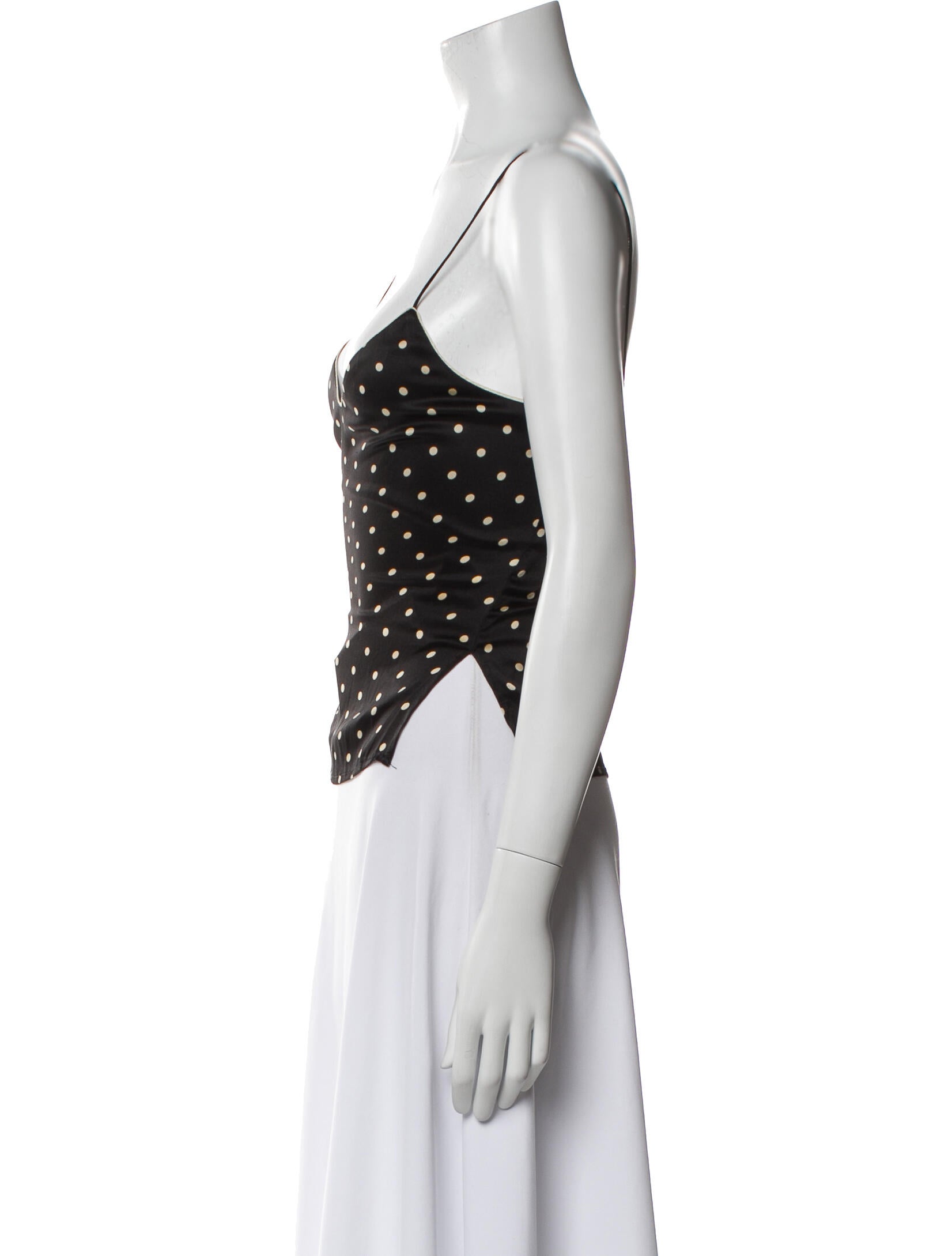 Ganni Silk Polka Dot Print Top