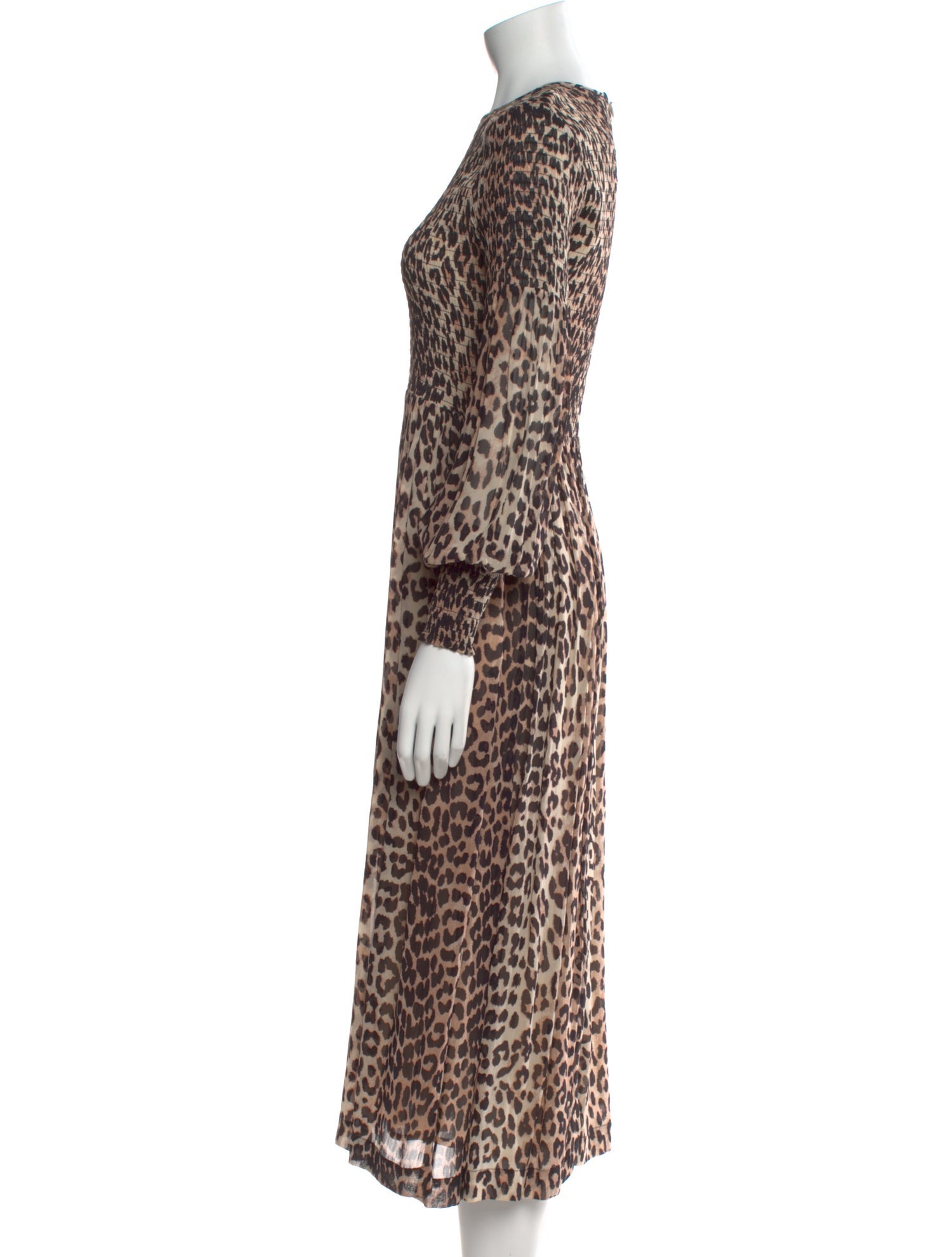 Ganni Animal Print Long Dress