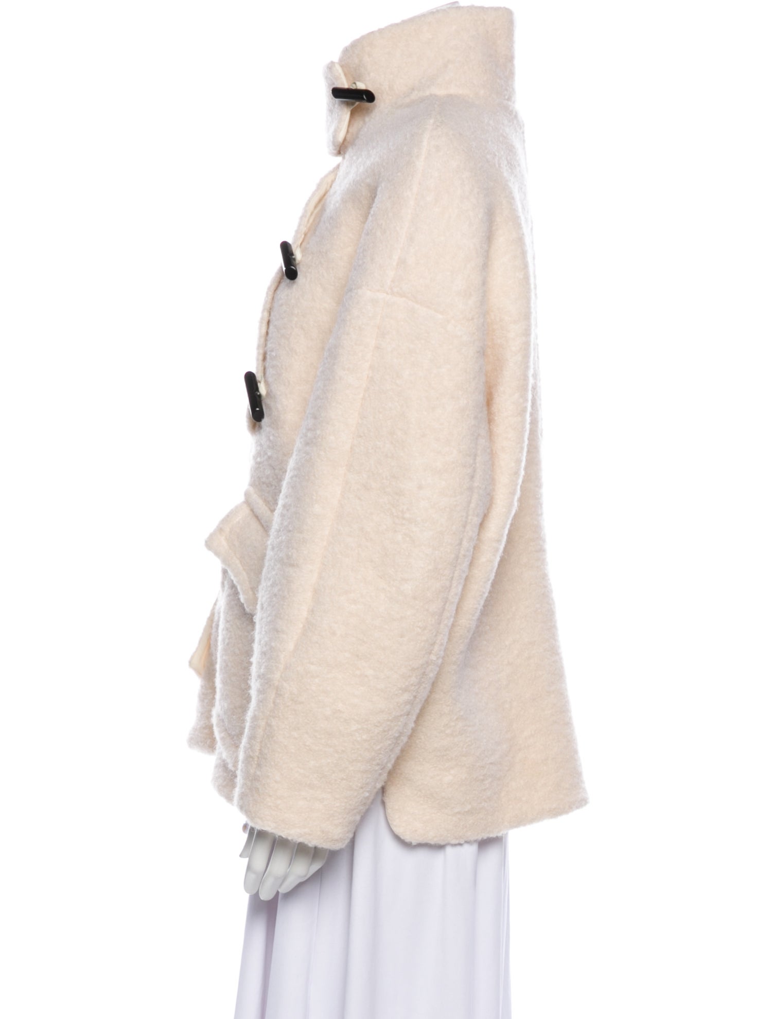 Ganni Wool Faux Fur Jacket