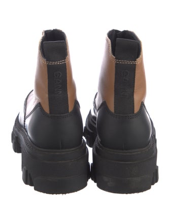 Ganni Leather Lace-Up Boots