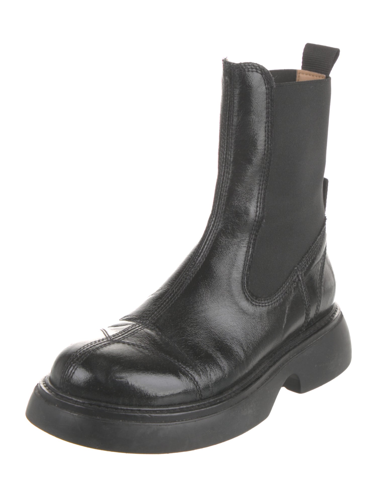 Ganni Leather Chelsea Boots