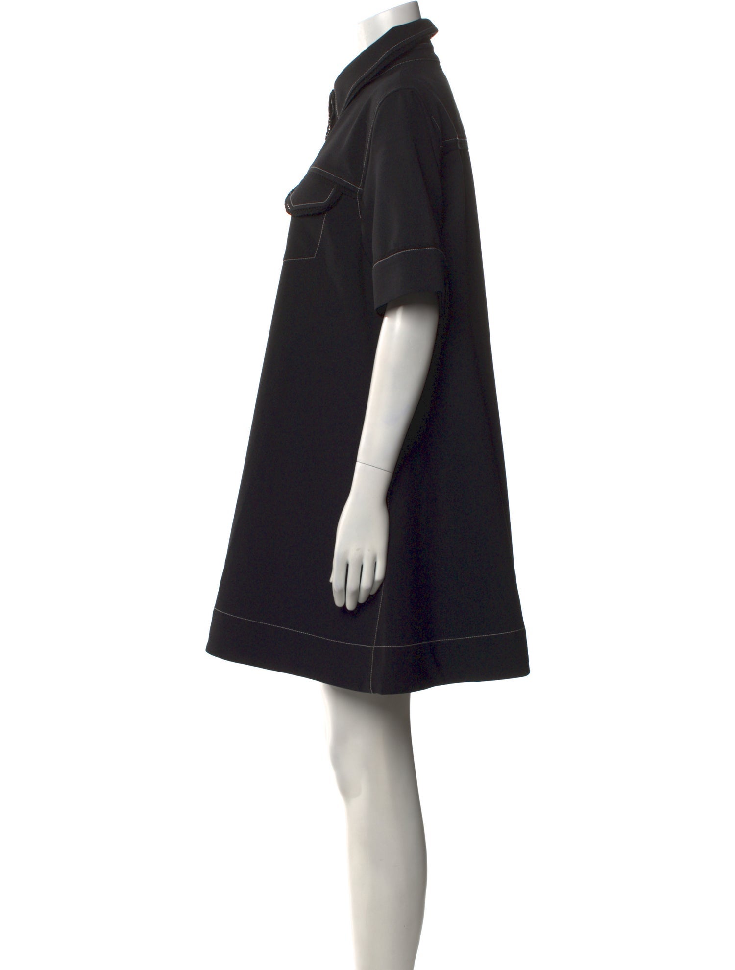 Ganni Mock Neck Mini Dress