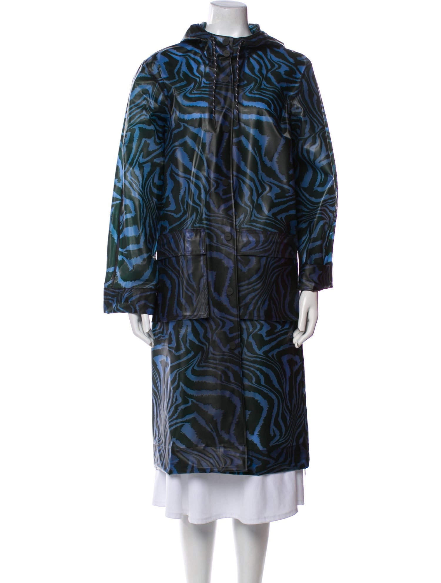 Ganni Printed Faux Fur Coat