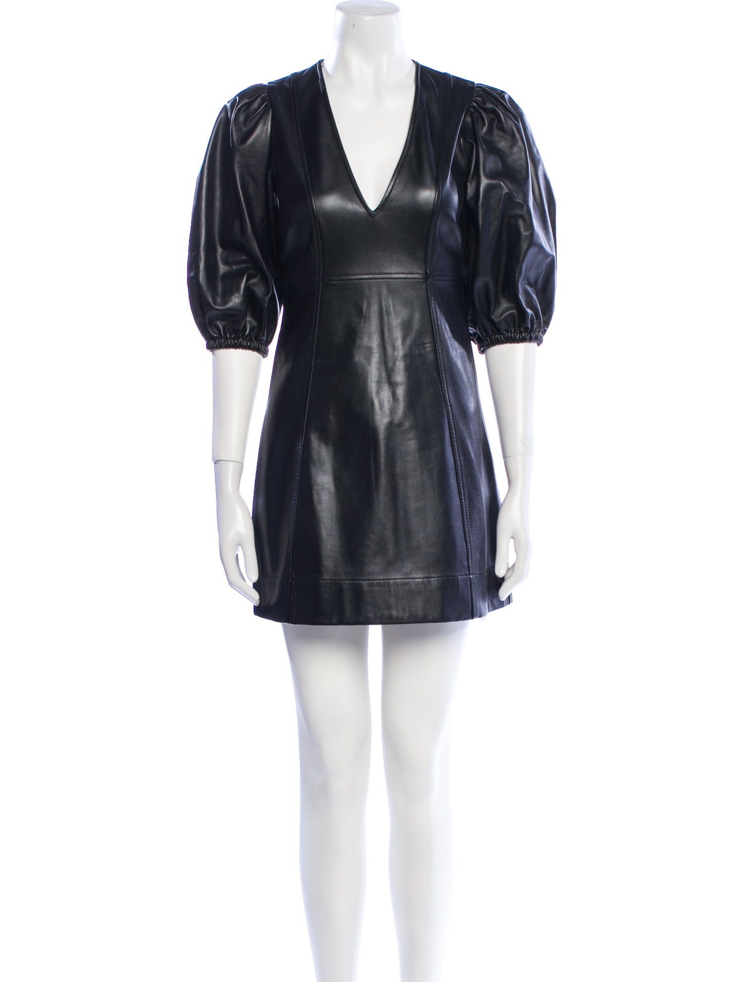 Ganni Lamb Leather Mini Dress