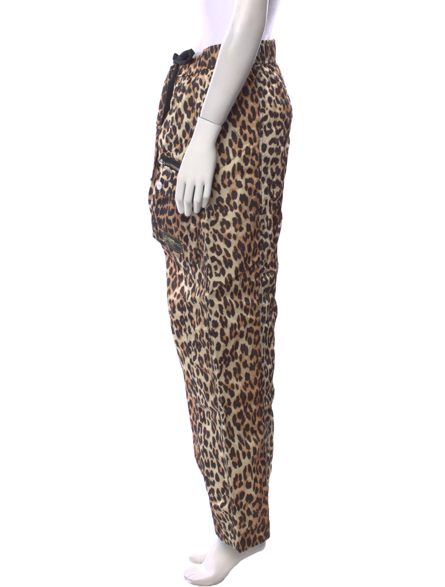 Ganni Animal Print Wide Leg Pants