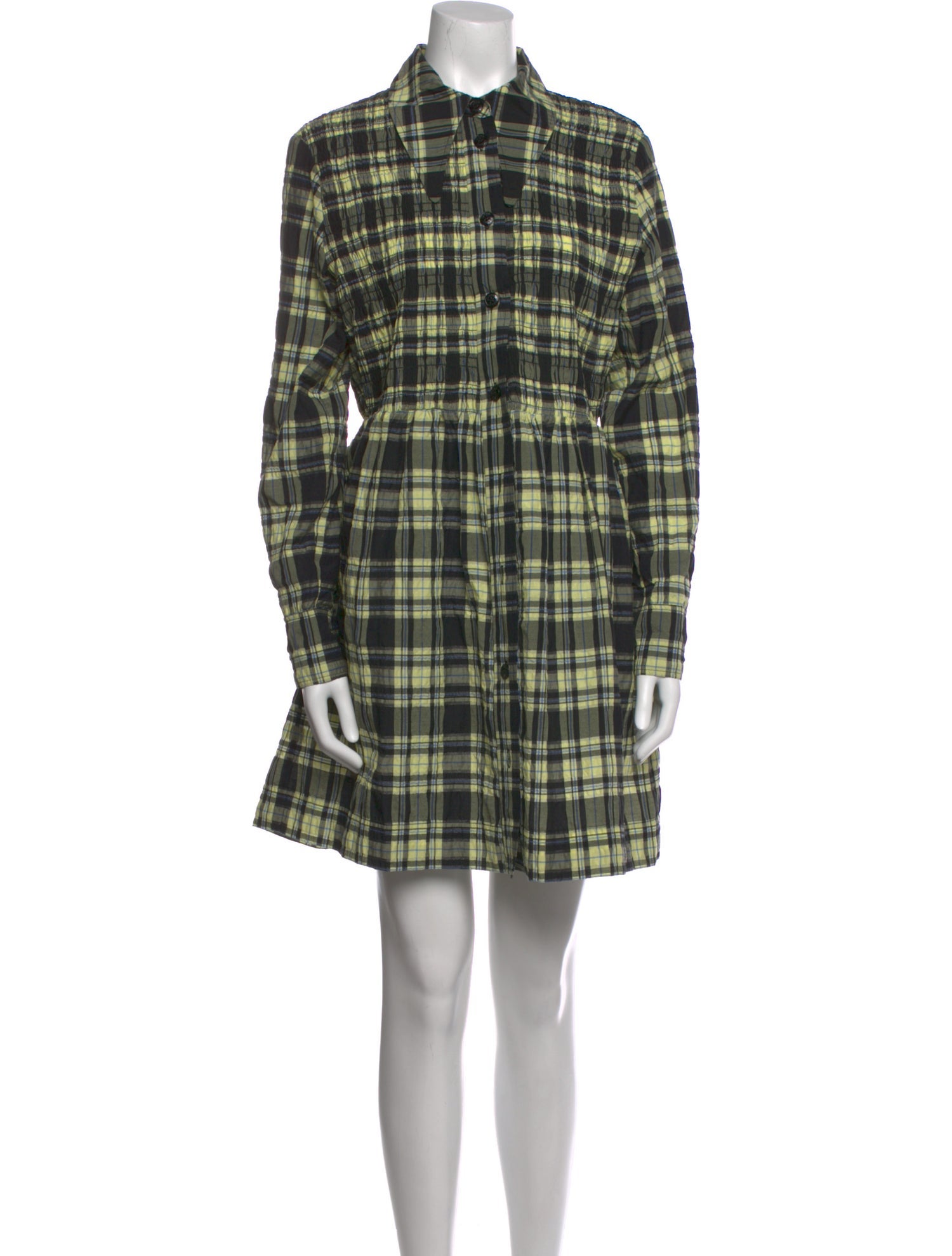 Ganni Plaid Print Mini Dress w/ Tags