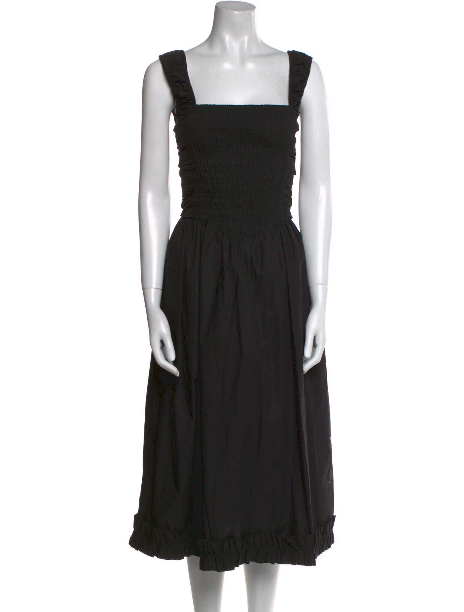 Ganni Square Neckline Midi Length Dress