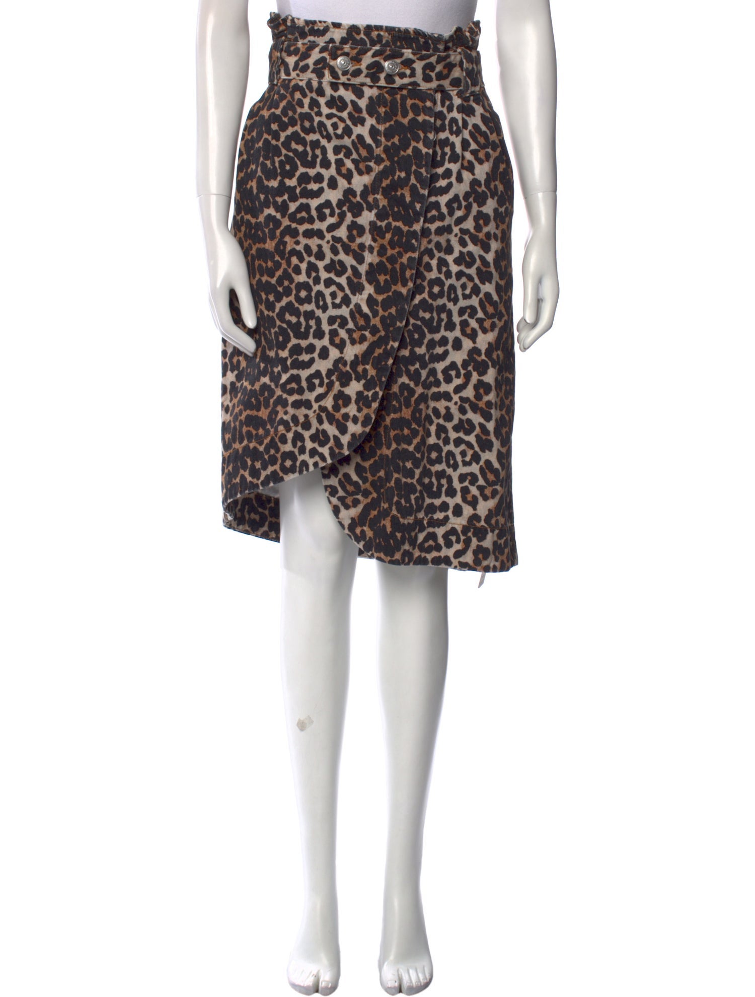 Ganni Animal Print Knee-Length Skirt