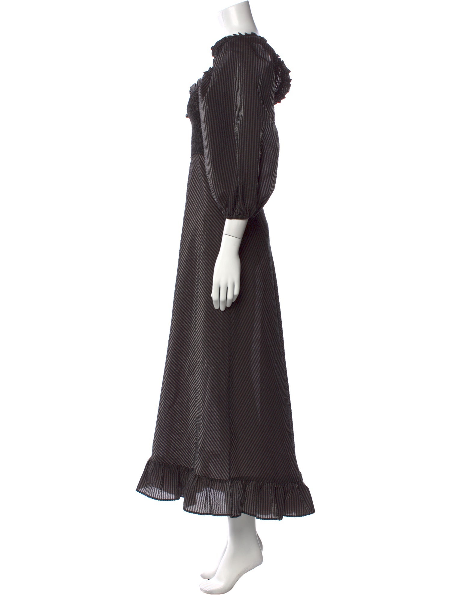 Ganni Striped Midi Length Dress