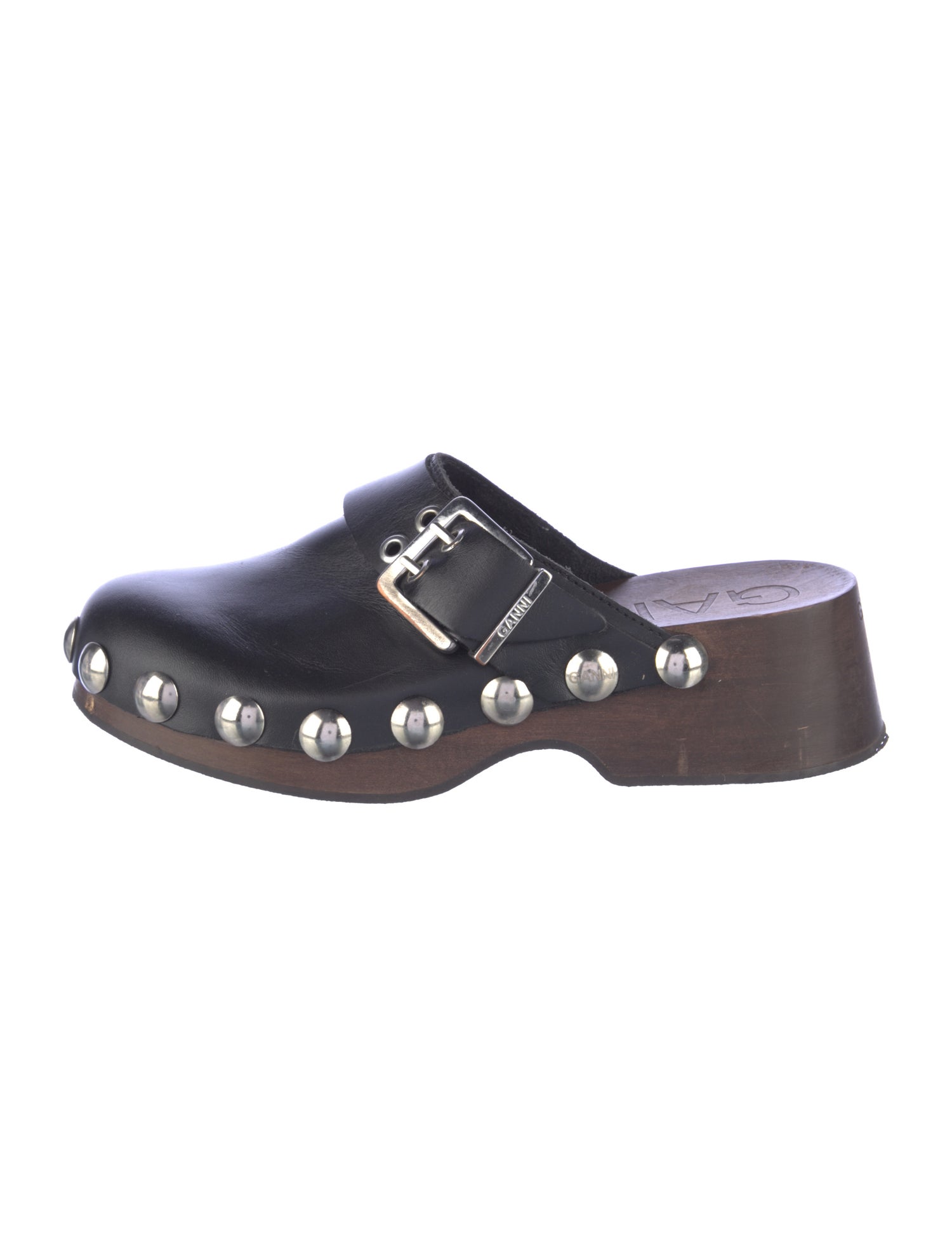 Ganni Leather Studded Accents Sneakers