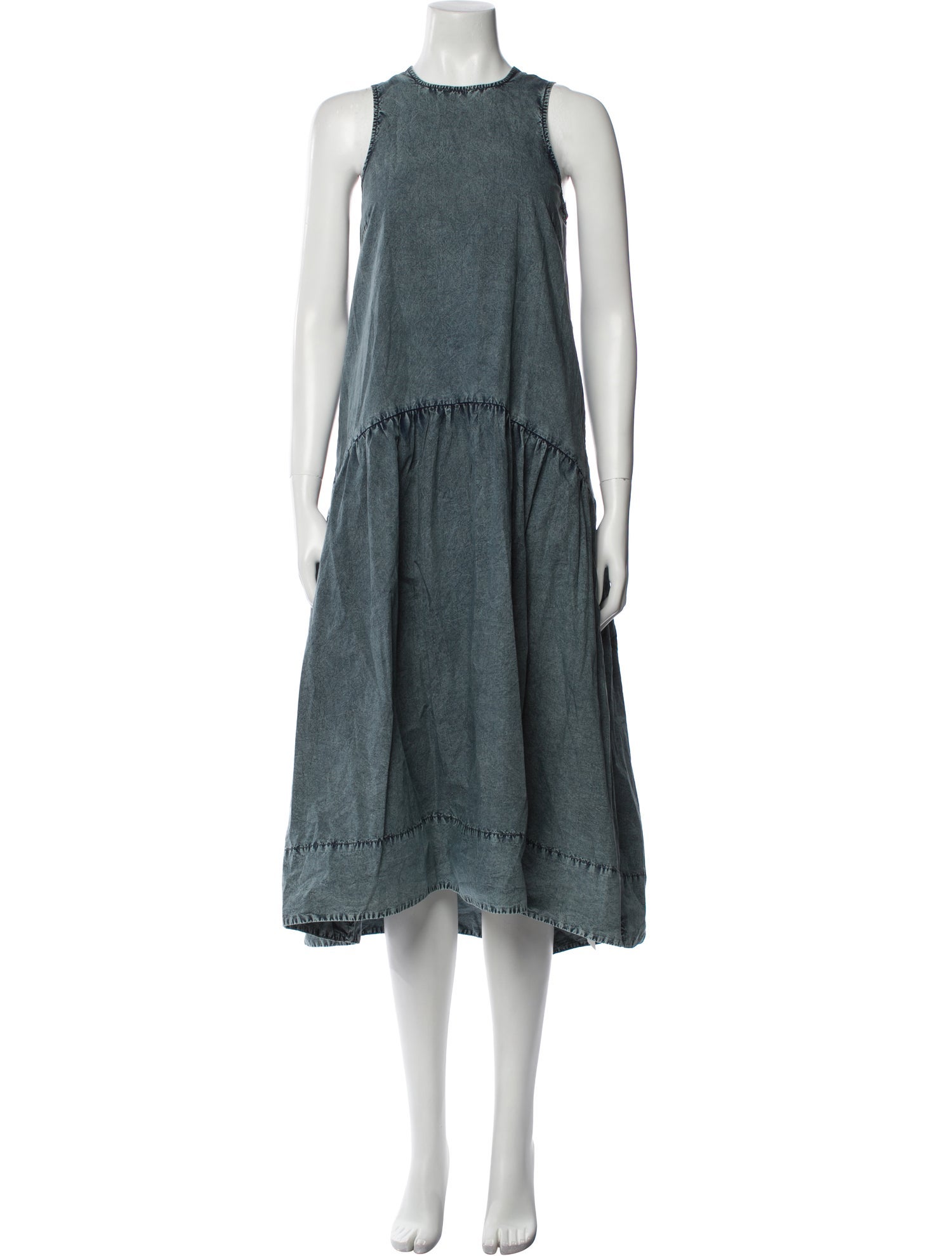 Ganni Crew Neck Midi Length Dress