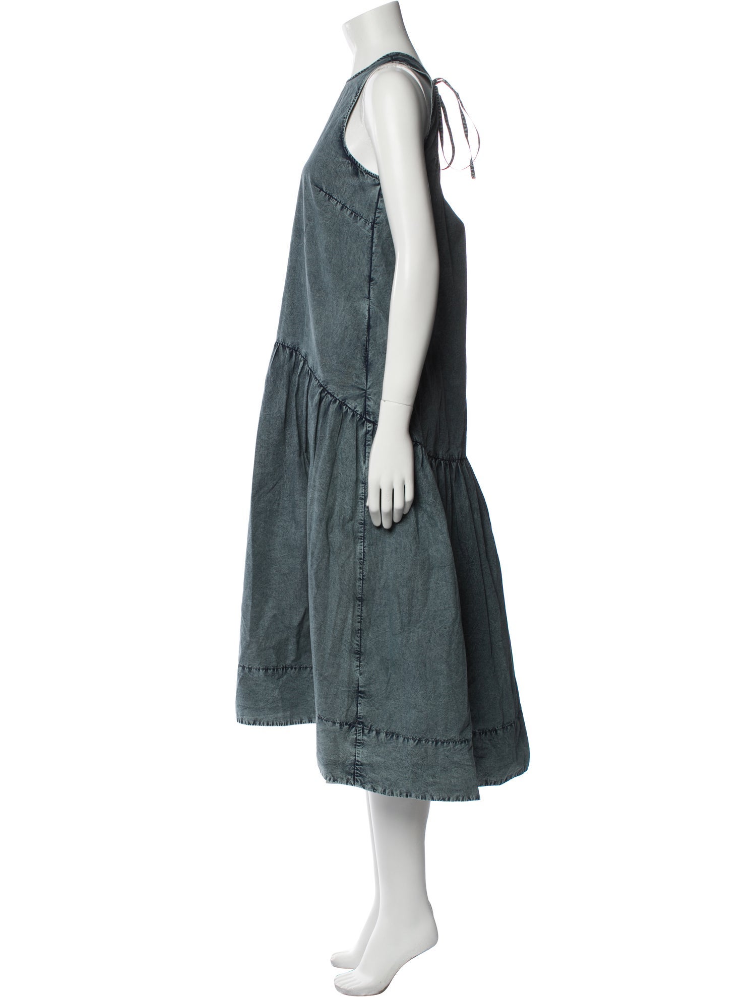 Ganni Crew Neck Midi Length Dress