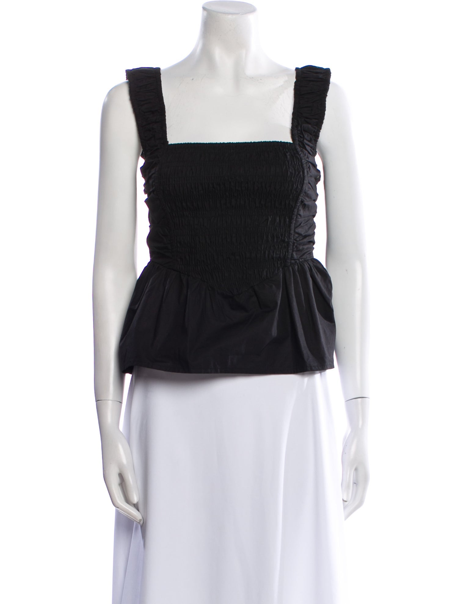 Ganni Square Neckline Sleeveless Crop Top