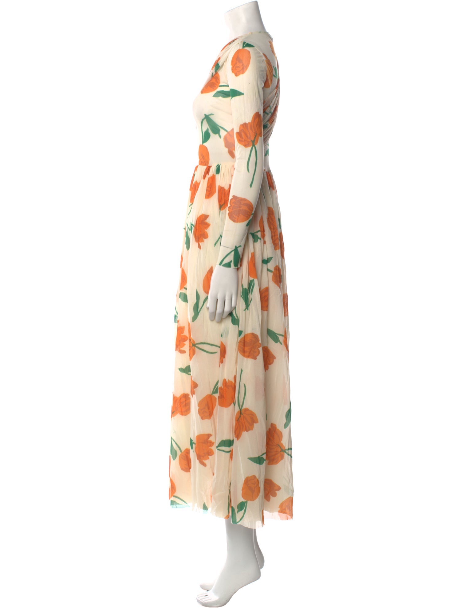 Ganni Floral Print Midi Length Dress