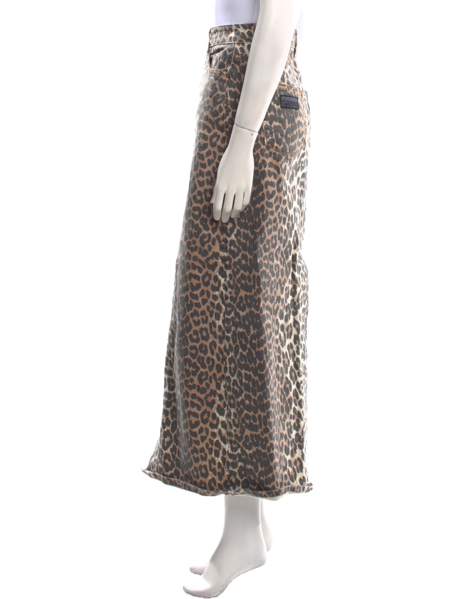 Ganni Animal Print Midi Length Skirt