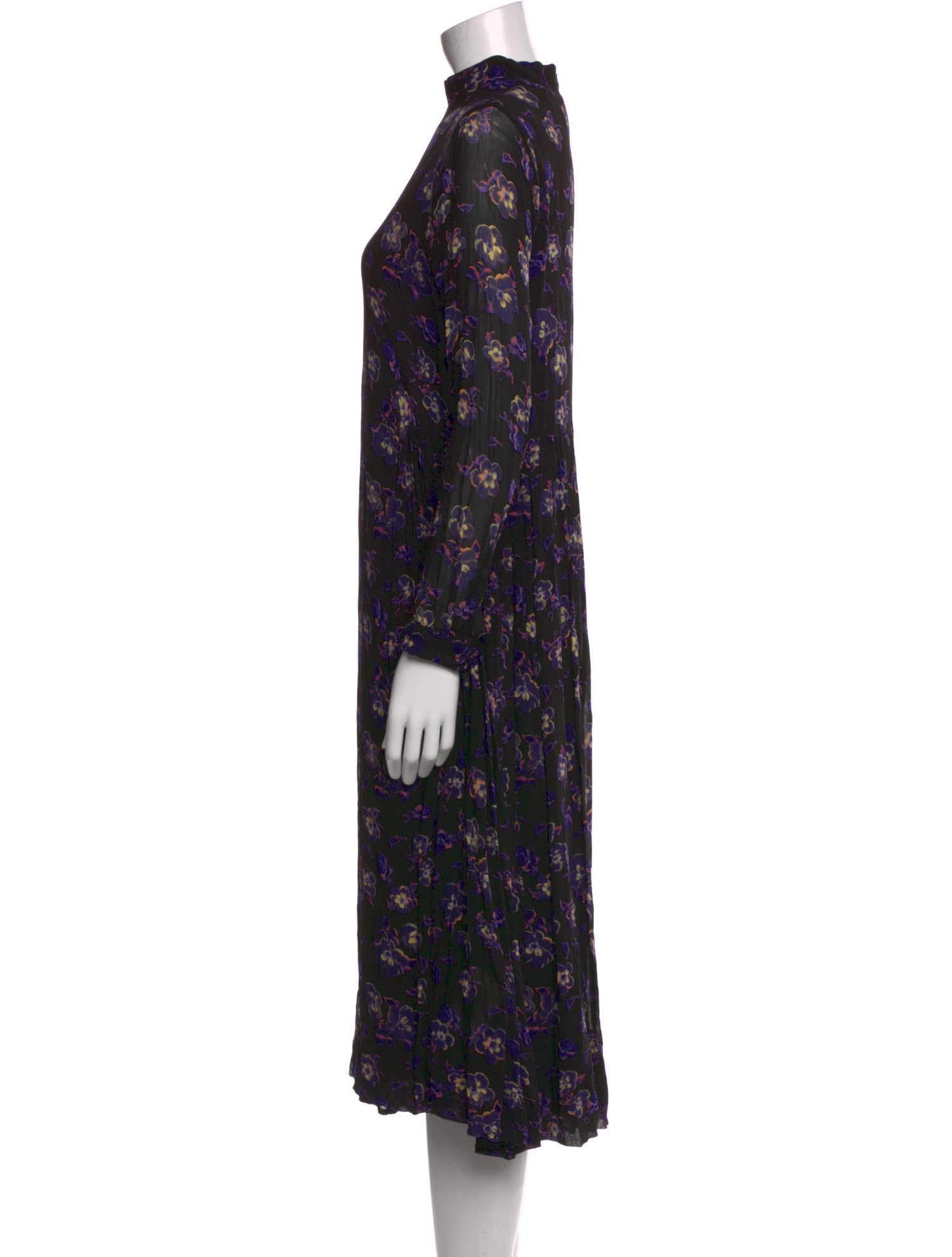 Ganni Floral Print Knee-Length Dress