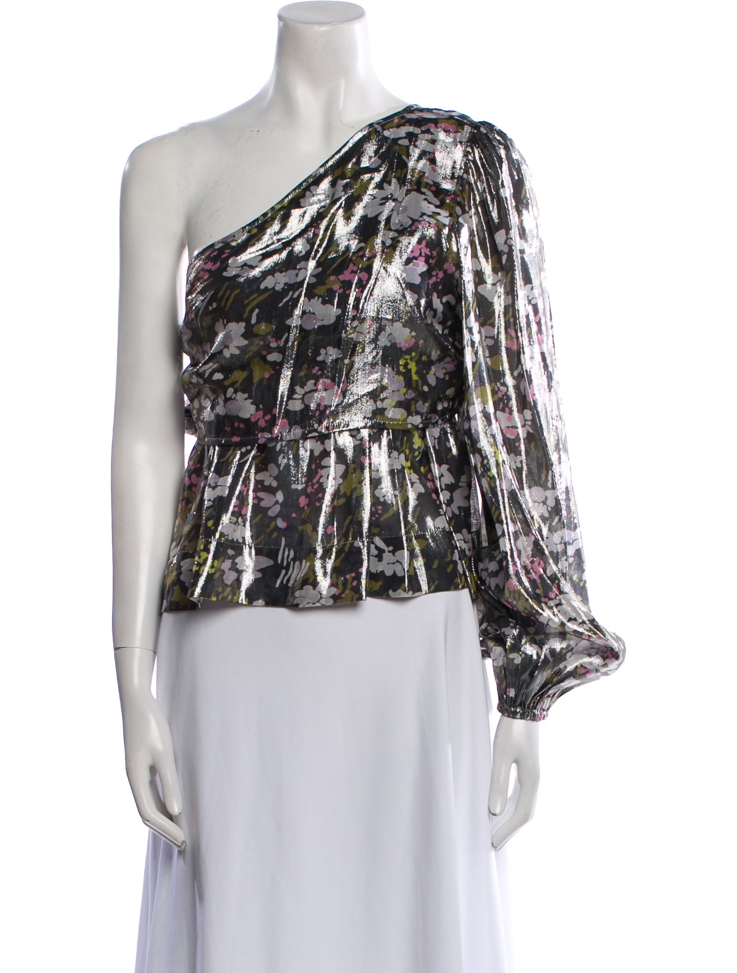 Ganni Silk Floral Print Blouse