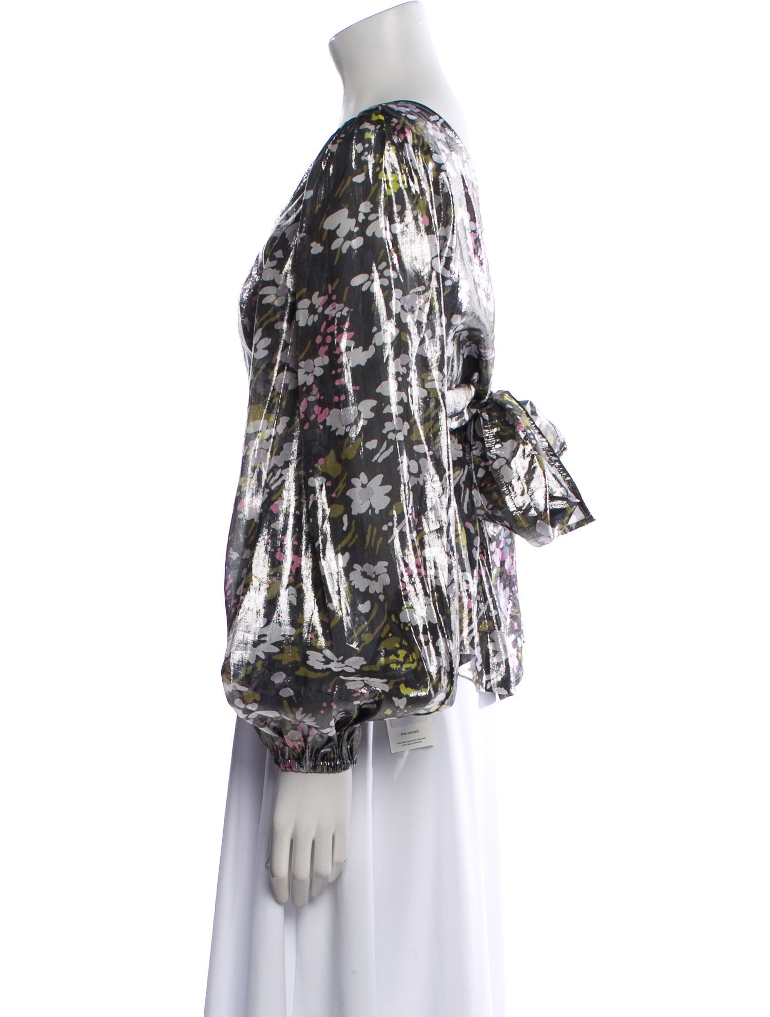 Ganni Silk Floral Print Blouse