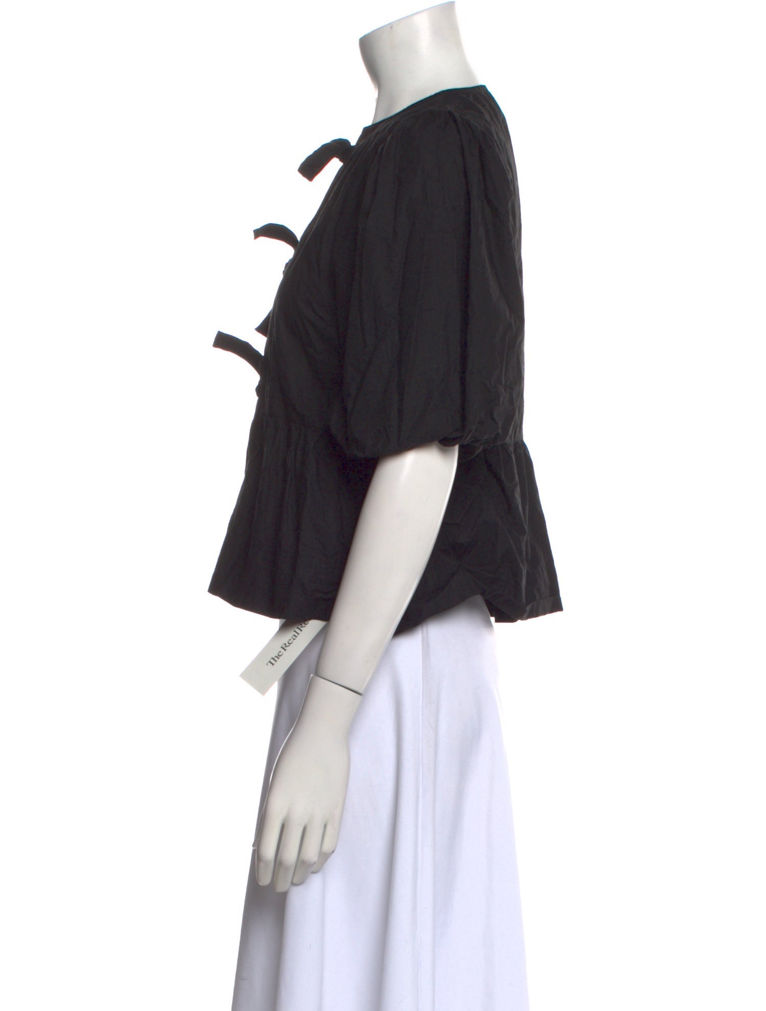 Ganni V-Neck Short Sleeve Crop Top