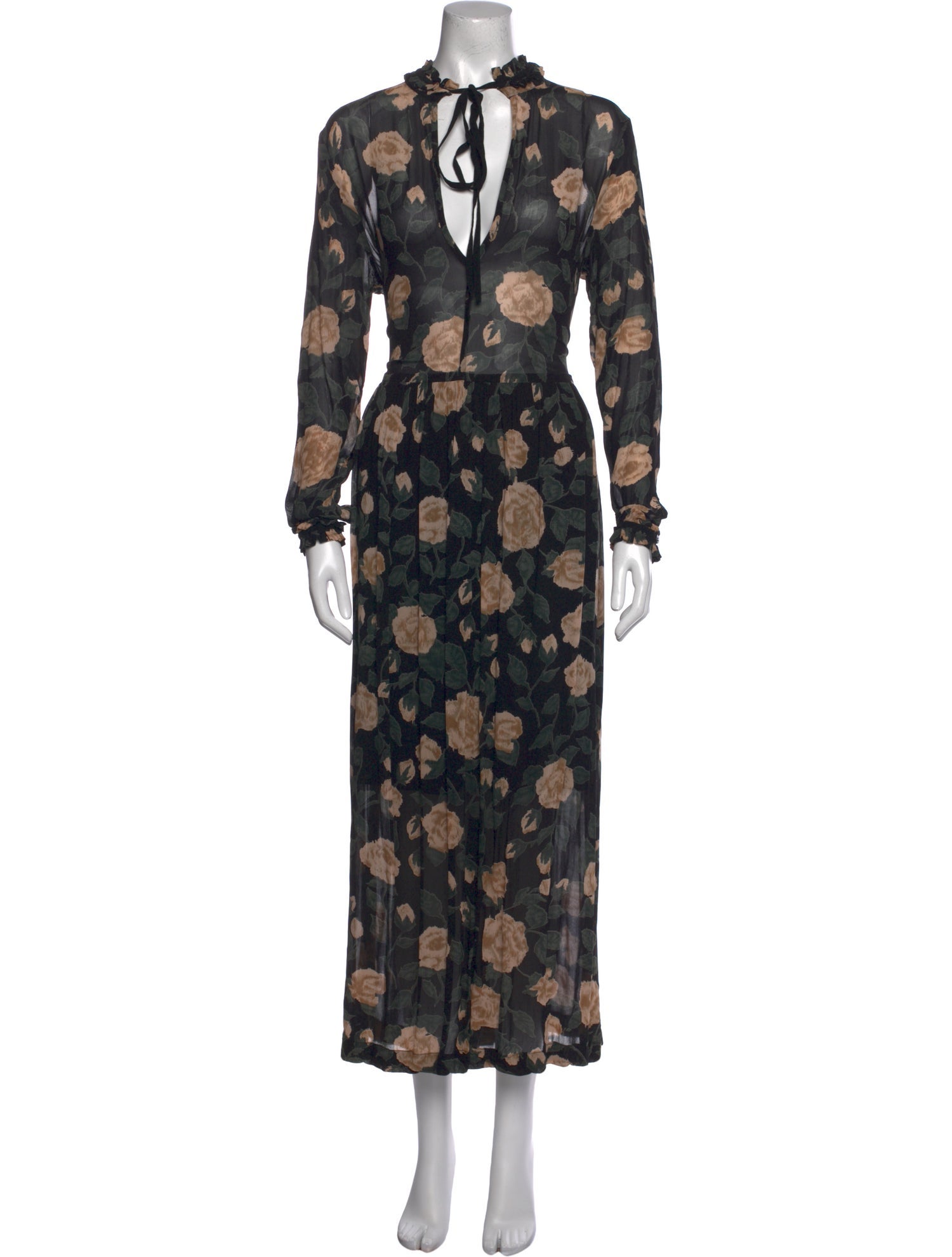 Ganni Floral Print Midi Length Dress