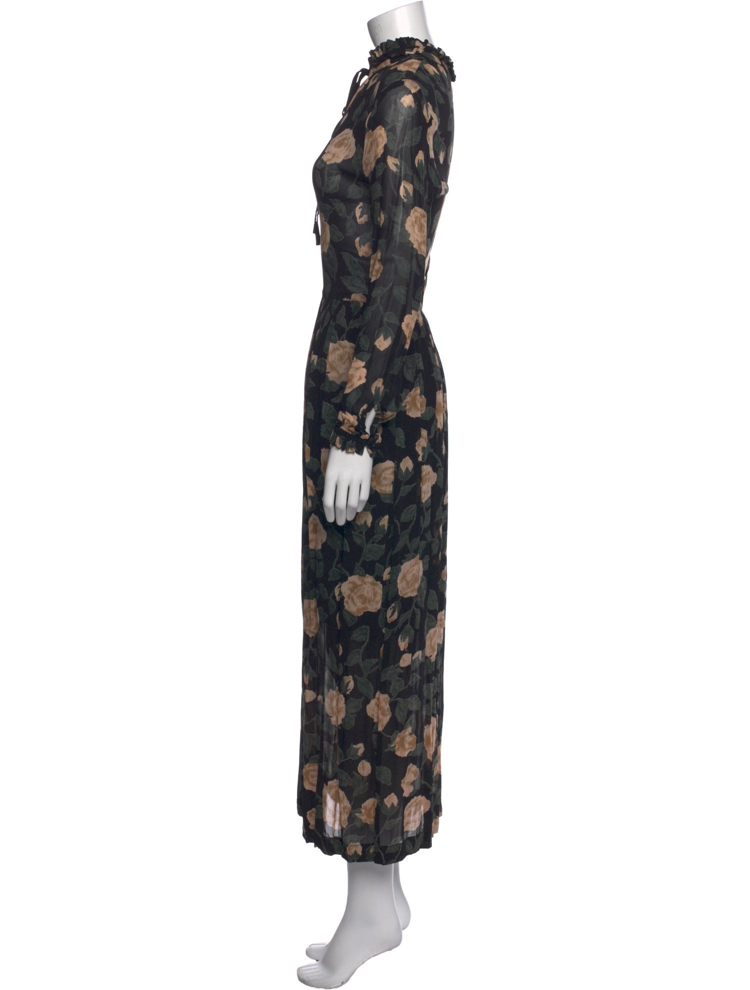 Ganni Floral Print Midi Length Dress