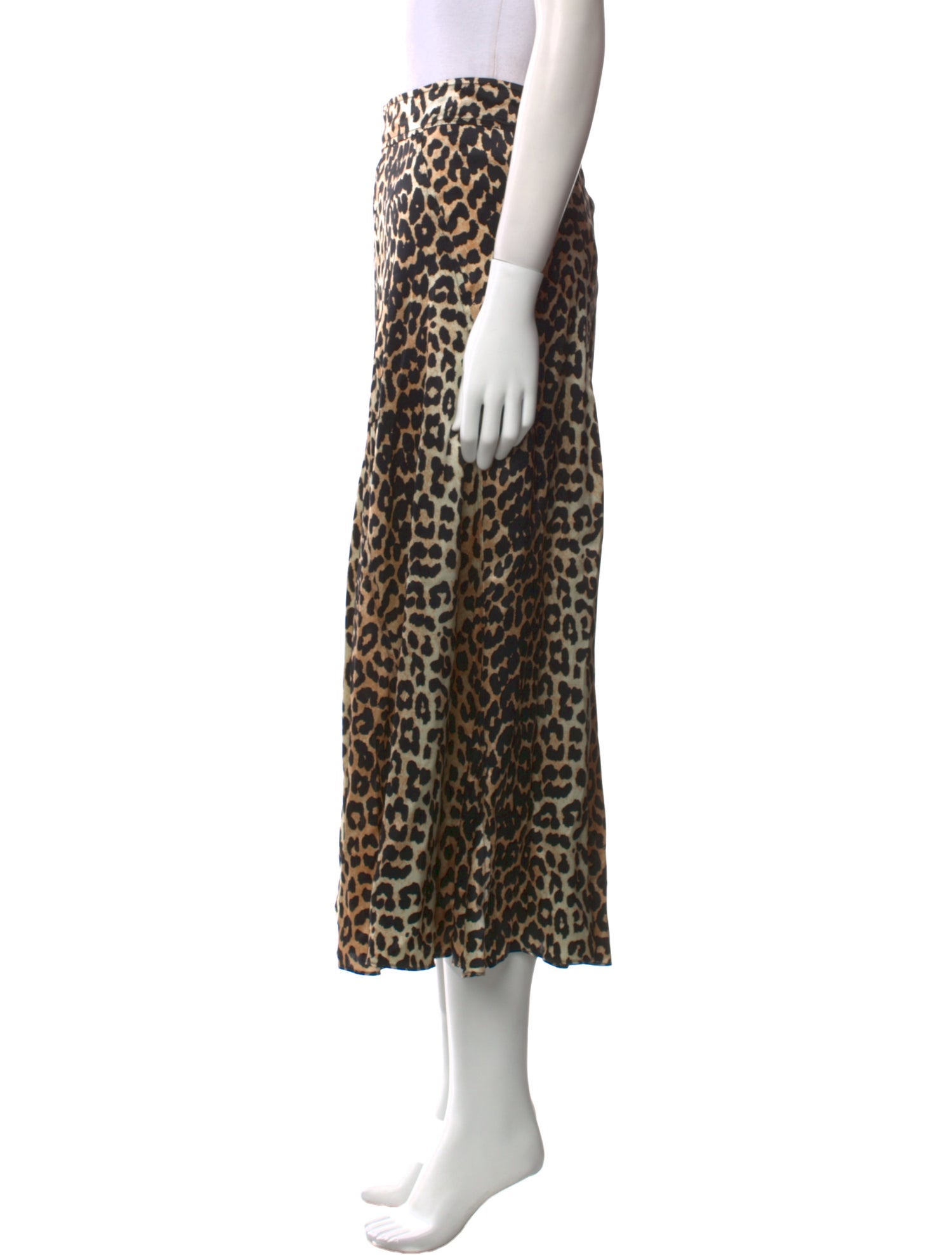 Ganni Silk Midi Length Skirt