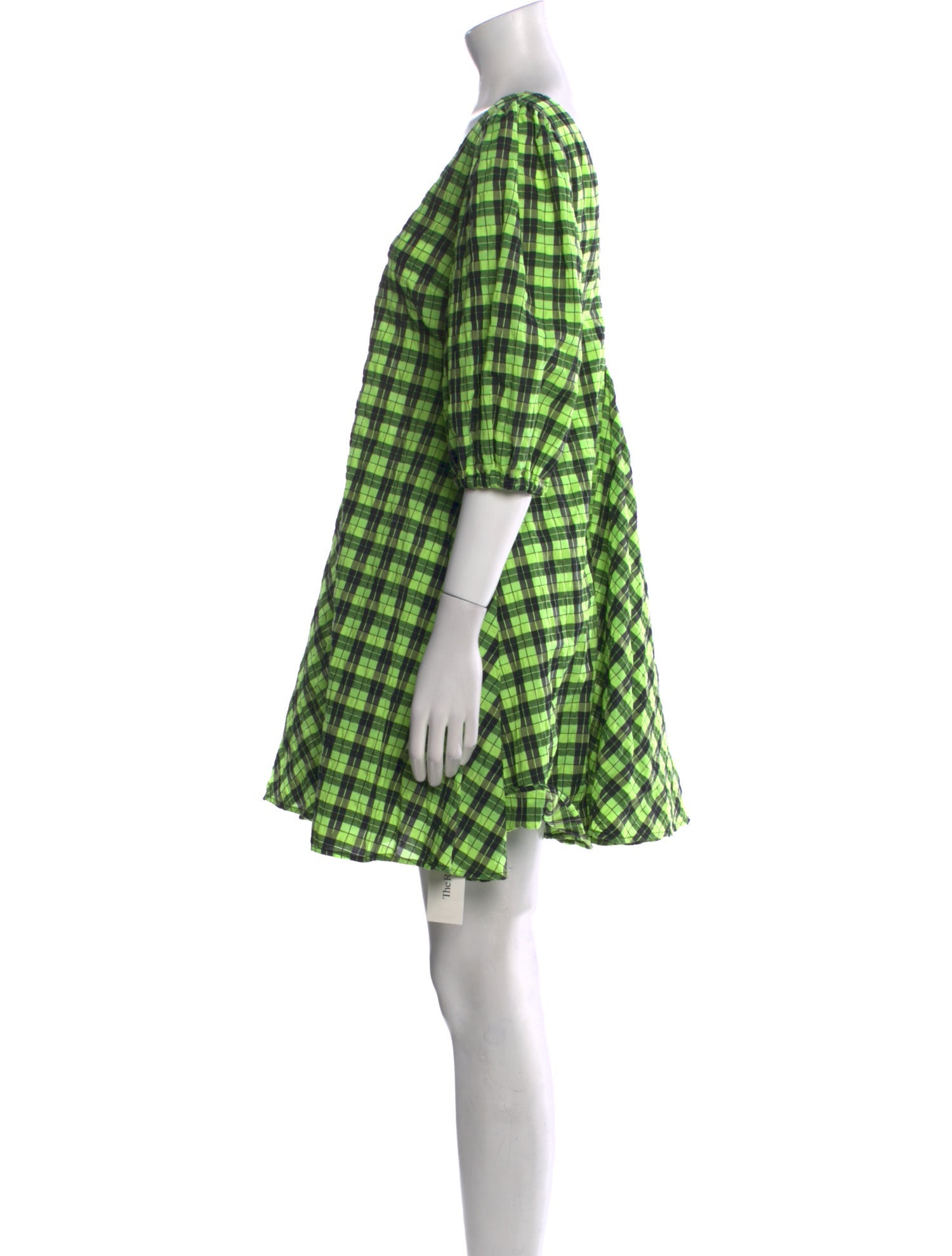 Ganni Plaid Print Mini Dress