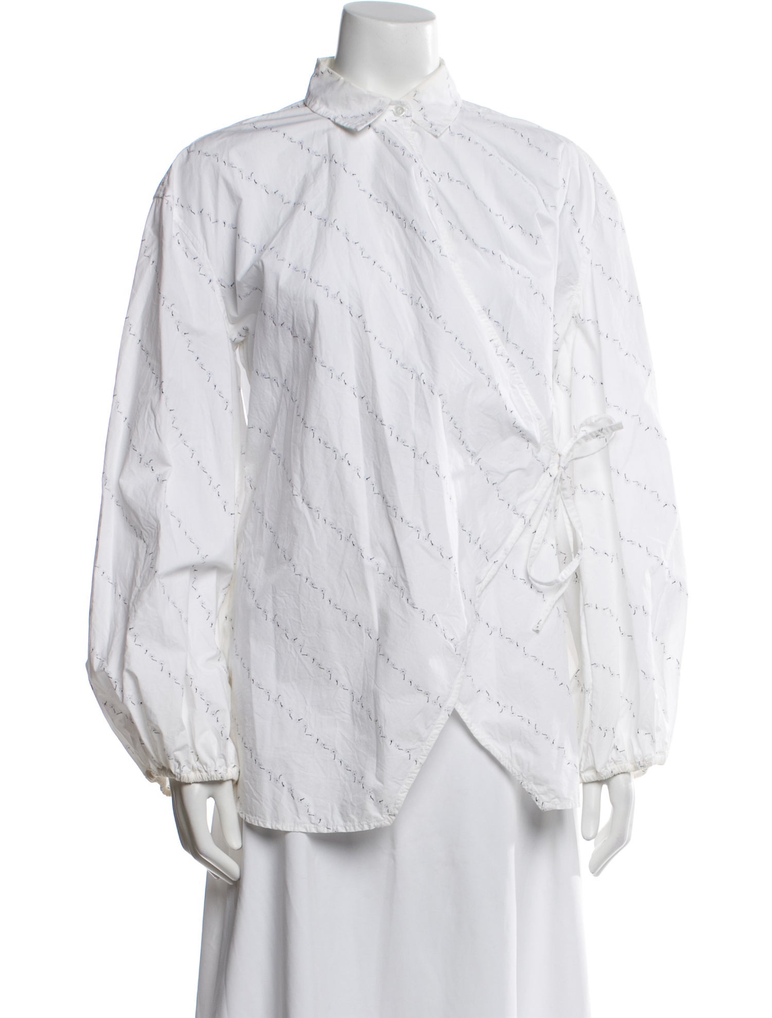 Ganni Long Sleeve Button-Up Top