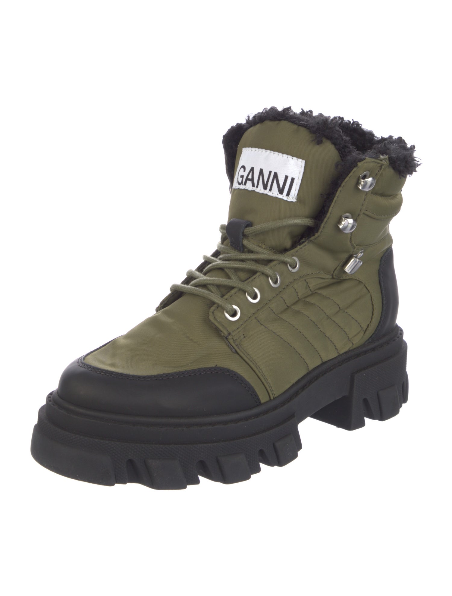 Ganni Nylon Combat Boots