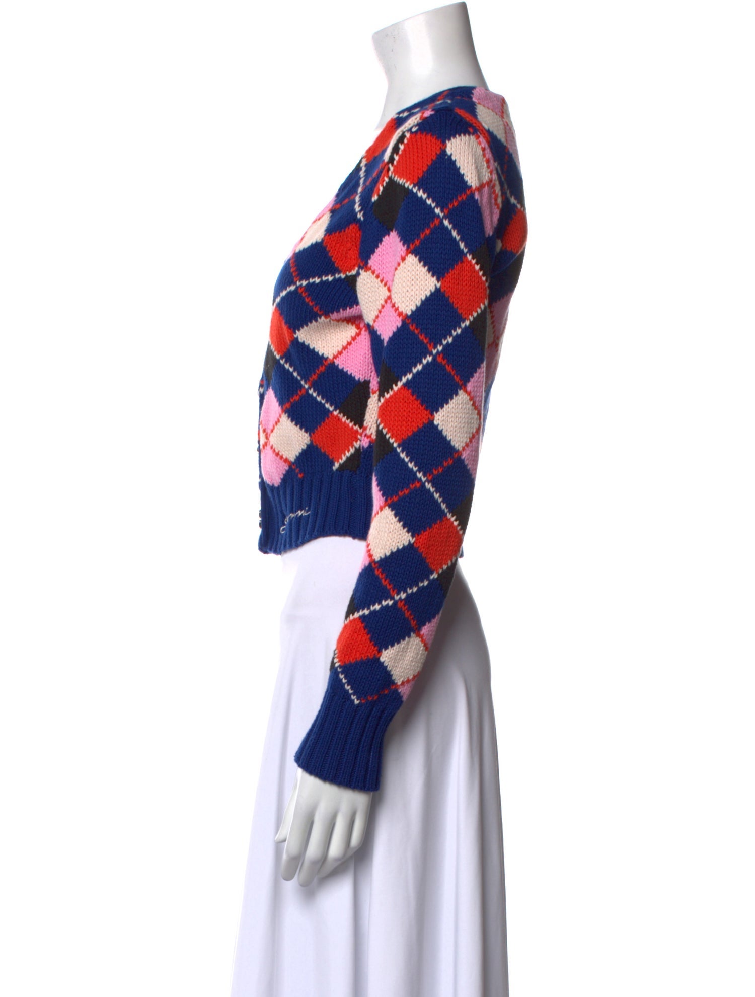 Ganni Printed V-Neck Sweater