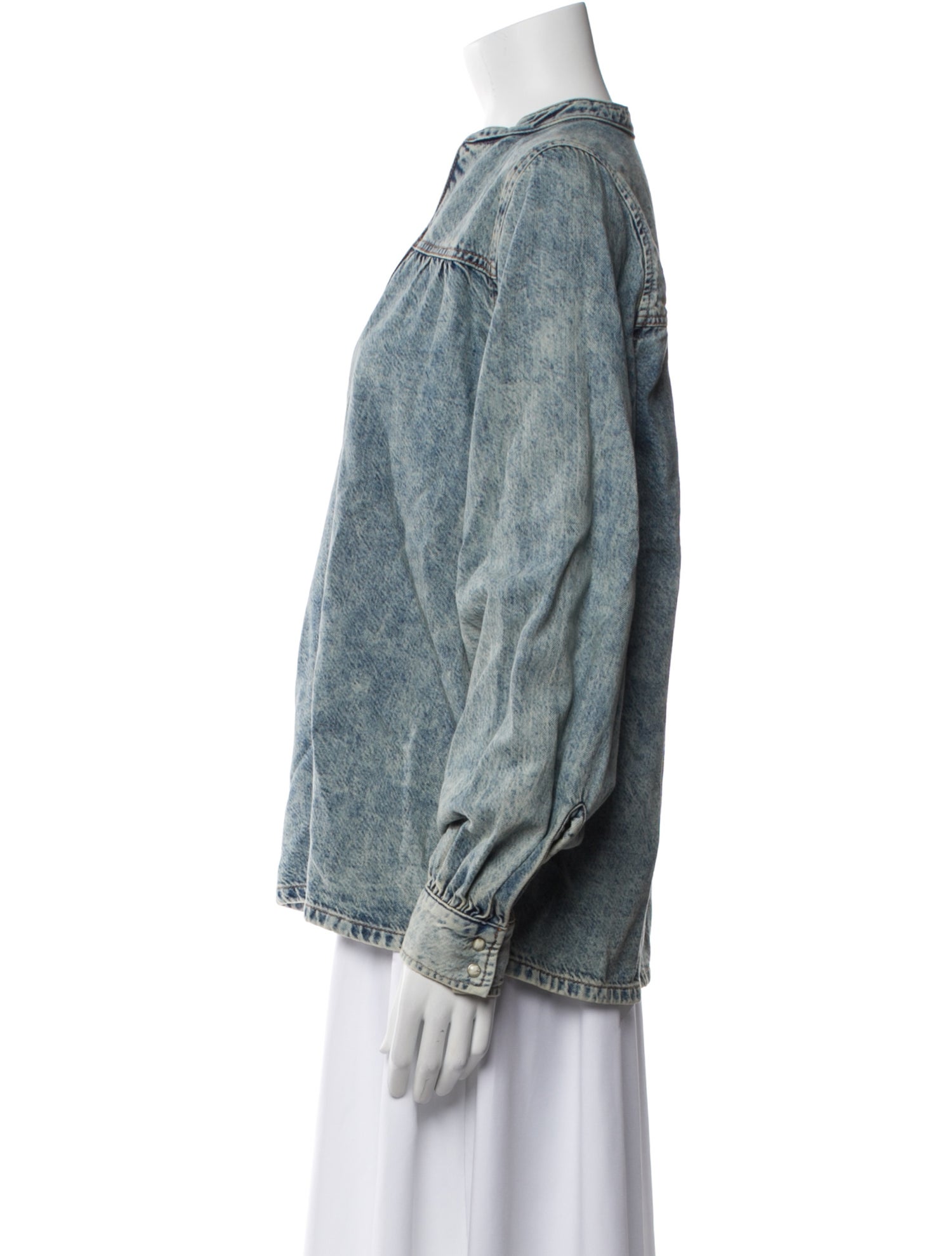 Ganni V-Neck Long Sleeve Blouse