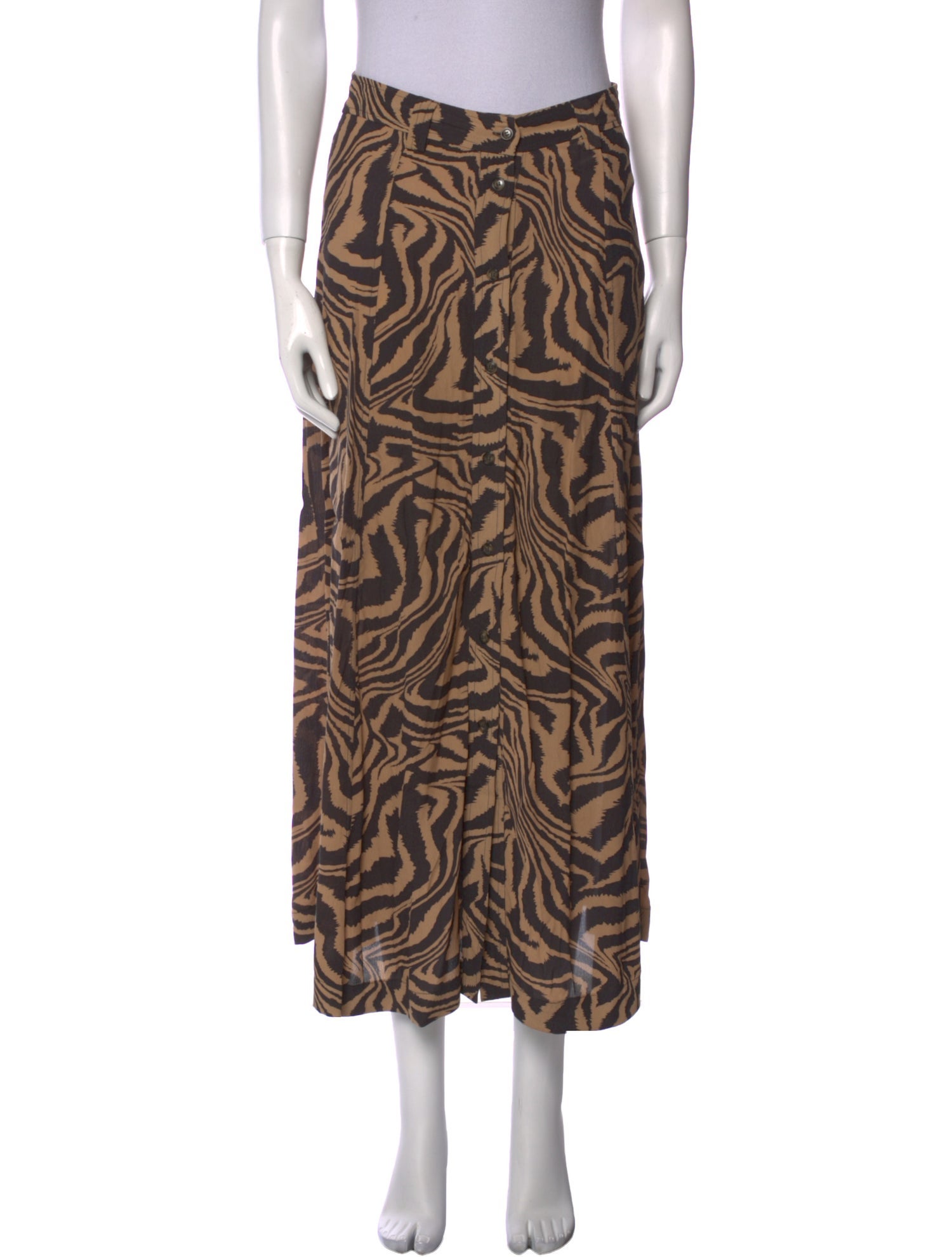 Ganni Animal Print Midi Length Skirt