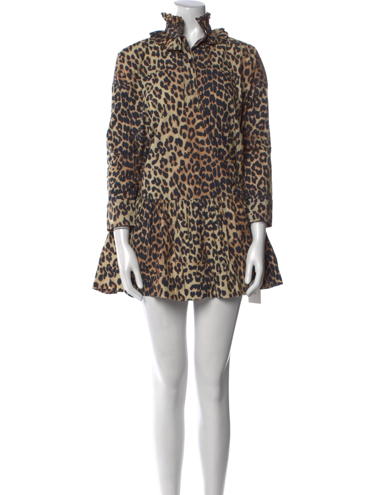 Ganni Animal Print Mini Dress