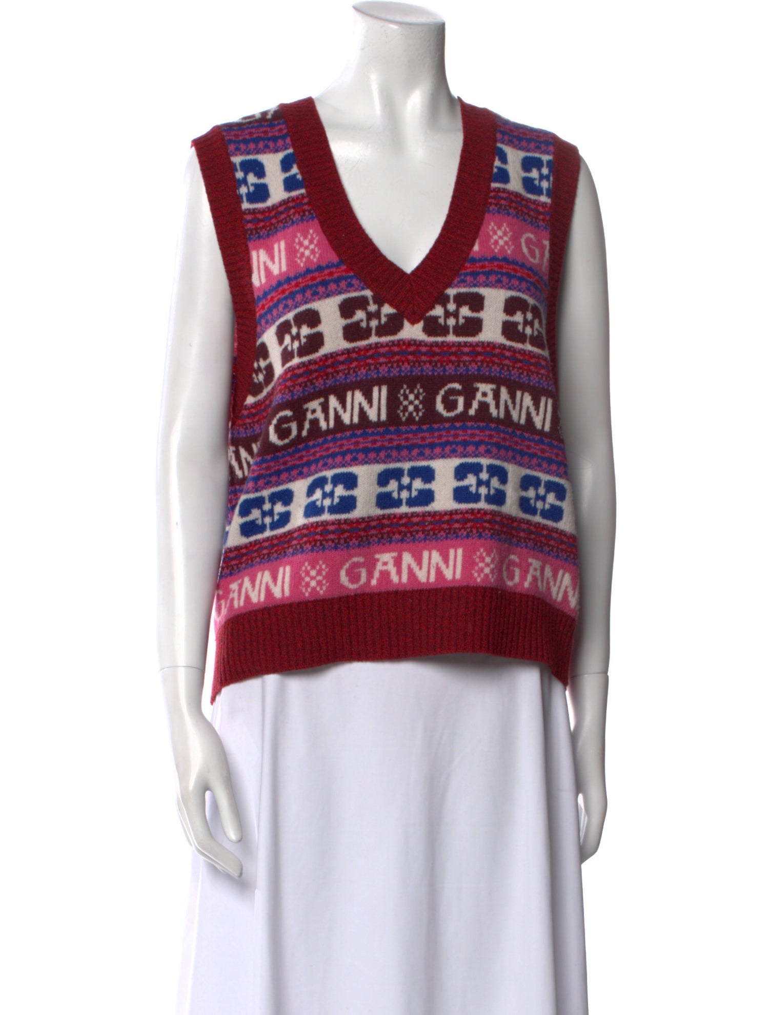 Ganni Wool Printed Sweater